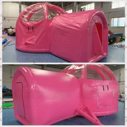 Diametro 4 m + Tunnel da 1,5 m Camera a colori personalizzata igloo gonfiabile casa a cupola rosa hotel divertente con bolle per feste con strutture ermetiche per esterni