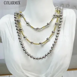 5 datorer Gold Ball Strand Necklace Metallic Classic Design Simple Jewelry Special Women Gift 52904 240127