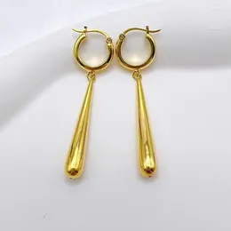 Dangle Earrings Muzhi Real 18K Gold for Women Pure Au750 Water Dropsデザインクラシックファッショナブルなファインジュエリーギフト