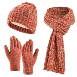 Berretti OZERO Cappello Sciarpa Guanti Set 3 pezzi Berretto invernale lavorato a maglia Touchscreen Scaldacollo slouchy Moda Mantieni caldo