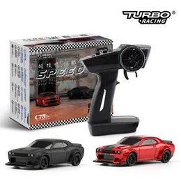 Turbo Racing 1 76 C75 Road Radio-kontrollerad bil Mini Full Scale Remote Control Car Toy RTR Lämplig för barn och vuxna 240122