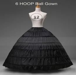 High Quanlity 6 Hoops Black Petticoats for Ball Gown Wedding Dresses Bridal Bustles Crinolines 8917061