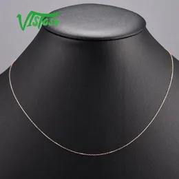 Vistoso Gold Necklace For Women äkta 14K 585 Roseyellowwhite Gold Necklace Chain 42 cm Fina smycken 240123