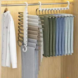 Fällbar byxa rack multifunktionella galgar kläder arrangör förvaring garderob utrymme sparar garderob justerbara byxor 240125