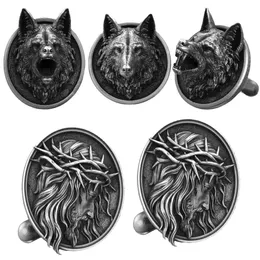 Mens Cufflinks Animals Religious Jesus Cuff links Boys Holidays Gifts Wedding Guest Dresses Accessories Gentleman Shirt Button 240123