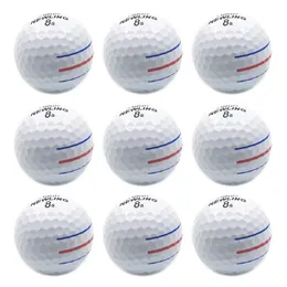 12 Stück Golfbälle, 3 Farblinien, zielen auf superlange Distanzen, 3-teiliger/lagiger Ball für professionelles Wettkampfspiel, Marke 240129