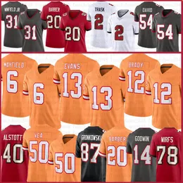 Baker Mayfield Mike Evans Football Jersey Rachaad Devin White Tampaes Bayes Buccaneeres Chris Godwin Mike Alstott Vita Vea Antoine Winfield Tristan Wirfs Tom Brady