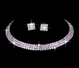 100 Same as Image Classic Rhinestone Jewelry Set Wedding Bridal Necklace and Earrings Po Bride Evening Prom Party Homecoming A7234853