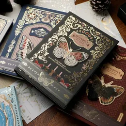 Retro Gothic Notizbuch, bunte Innenseiten, Tagebuch, exquisites Hauptbuch für Mädchen, einfacher Ins-Stil, Schreibzubehör 240124