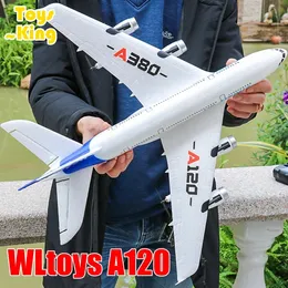 Wltoys XK A120 RC Avião 3CH 2.4G EPP Máquina de controle remoto Avião de asa fixa RTF A380 RC Modelo de aeronave Brinquedo ao ar livre para crianças 240202