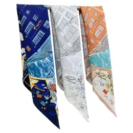 Designer Letters Print Silk Scarf Headband for Women Fashion Long Handle Bag Scarves Shoulder Tote Luggage Ribbon Head Wraps Square Manual Hand Rolled Twill Scarf H H