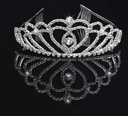 أغطية رأس الزفاف مع أحجار الراين مجوهرات الزفاف الفتيات التيجان عيد ميلاد الأداء Pageant Crystal Tiaras