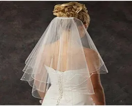 Véus de noiva baratos 2 camadas Spark Bridal Pearl Véu de casamento com pente3778687