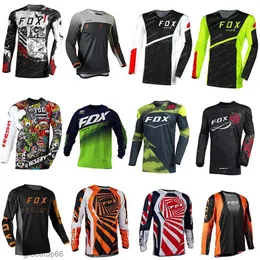 Erkek Tişörtler Yarasa Fox Motocross Forması Uzun Kollu Yokuşuk Enduro Dağ Bisikleti T-Shirt Camiseta MTB Maillot Ciclismo Hombre 02WJ