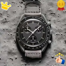 Planeta Lua Biocerâmica Mens Alta Qualidade Função Completa Cronógrafo Relógio Missão Para Mercúrio 42Mm Nylon Designer Relógios Relógio De Quartzo Relogio Com Caixa Es