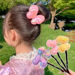 Accessori per capelli Fasce per chignon abili annodate Abiti flessibili con clip per fiocco con paillettes Accessorio per bambini Strumento per creare torsioni Bigodino