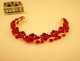 Tanie czerwone kryształy stopowe pałąki ślubne akcesoria ślubne Wedding Party Fair Band 29 cm długość 3 cm szerokość1255859
