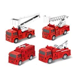 Diecast Model Cars Set Up Childrens Toy Car Boys Mini Inertia Return Car Cloud Ladder Fire Truck Toy Car Model