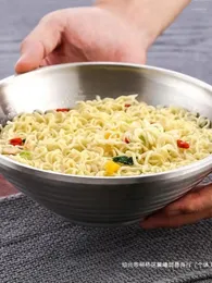 Placas Japonês Aço Inoxidável Hat Bowl Coreano Ramen 304 Macarrão Instantâneo Salada Anti Escaldante Chifre