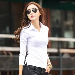 Polos para mujer Spring Autumn Shirts and Bluses Woman Clothing Tops Långärmad tshirt Polo Neck Shirt Solid Polo Shirt Women 240124