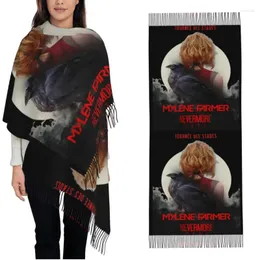 Abbigliamento etnico Farmer Nevermore 2024 Sciarpa da donna caldi scialli di Pashmina e avvolgenti sciarpe Mylene Jeanne Gautier con nappa per donna