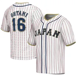 BG Baseball Jersey Japan 16 Ohtani koszulki szycia haft sportowy na świeżym powietrzu White Stripe World 240122