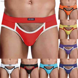 Briefs Panties Men Thongs Sexy Jockstrap Male Bulge Pouch Underwear Hollow Out Tanga Hombres Gay T Pants Ropa Interior Sexi Para Hombre YQ240215