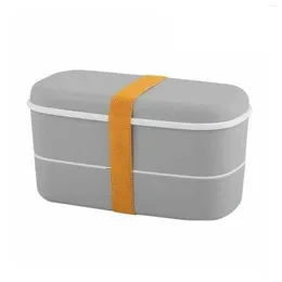 Bento Box portaoggetti portatile a doppio strato per stoviglie, per bambini, adulto, stile giapponese, isolato, staccabile, per la scuola, con posate, pranzo