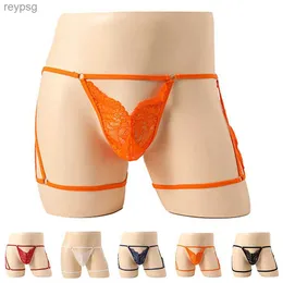 Briefs Panties Men Bulge Pouch Lingerie Slim Fit Knickers Underwear Lace Thongs Jockstrap G String YQ240215