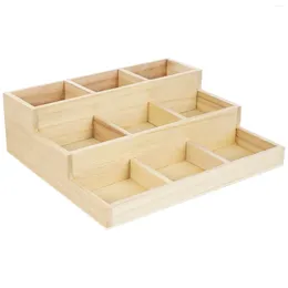 أكياس المجوهرات مربع خشبي Jewlery Case Storage Display Organizer Vintage Trinket Office