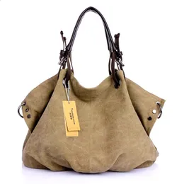 Kvinnor Canvas Messenger väskor Kvinna Crossbody Solid Shoulder Bag Fashion Casual Designer Handväska stor kapacitet Tote 240124