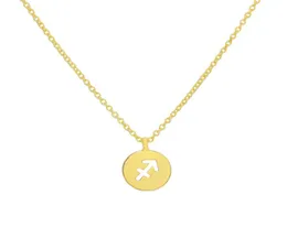 Sagittarius 12 Constellation علامات سلسلة قلادة قلادة تميمة دائرة هندسية ZODIAC ARCOLSOGE ​​DISC DISC Lucky Woman9572242