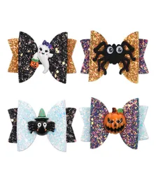 Kids Cartoon Barrettes 3 Inch Halloween paljetter Hårklor 4 färger Bågar Tecknad harts Huvudbonader Girls Festival Hair Accessories 061555870