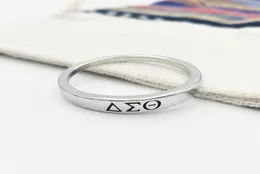 Klassische Delta Sigma Theta Ringe Schwarzer Buchstabe Symbol Ring Für Frauen Mode Sommer Stil Geschenk Schmuck 2018 Neue Ankunft Ganze Je7621204