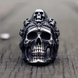 Cool Santa Muerte Death Skull Ring Unique Mens Anelli in acciaio inossidabile Punk Rock Biker Gioielli Regalo per Lui4647750