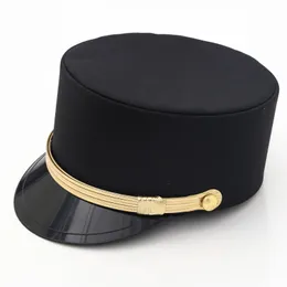Luxury Hat Women Men Military Caps Anime Cosplay Top Flat Female Autumn el Waiter Captain for Stage Performance 240130
