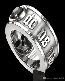 039TILL DEATH DO US PART039 FESTER STELL RING RING Black Diamond Punk Commination Jewelry for Men Size 6 139577847