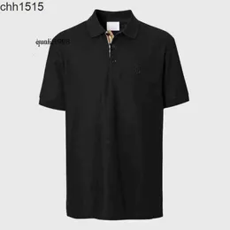 Burberies Burbreries Burbrerys europeiska station BIA Casual Polo Shirt Mens Classic Solid Color TB Letter Brodery Summer B Short Hmes Tshirt Men 6651 37