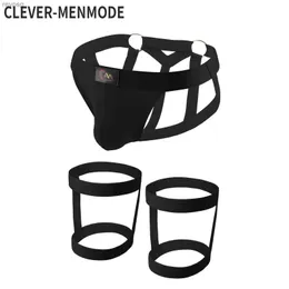 Cuecas calcinha inteligente-menmode algodão jockstrap masculino roupa interior sexy arnês tanga g string perna anel bondage lingerie hombre cinta t-back yq240215