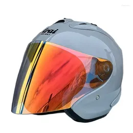 Motosiklet Kaskları ECE Onaylı Yaz Sezonu SZ-RAM4 Parlak Çimento Gri Yarım Kask Casque Casque Kadınlar ve Erkekler