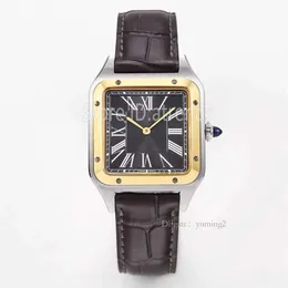 Super Top Fashion Quartz Watch Men Women Gold Sier Dial Sapphire Glass Middle Size Crocodile Leather Strap Wristwatch Ladies Classic Square Design Clock 1770