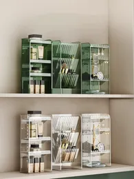 Prateleira de maquiagem, organizador de banheiro e armazenamento, armário transparente, caixa vertical, expositor de joias 240125