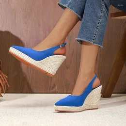 Sandały Kwasy Buty buty na pięcie Slingback Obcina Win -Side TOE High Heels Platforma Espadrilles Lady