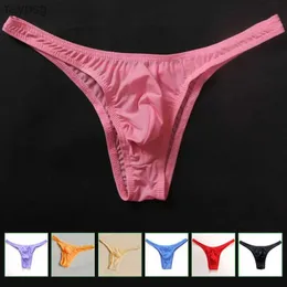 Slips Höschen heiße Männer Tanga Spandex Nylon Niedrige Taille Homosexuell Herren Tangas und G-Strings Sexy Pouch Convex Bikini Unterwäsche Cueca Homosexuell Männer Unterwäsche YQ240215