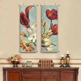 Pintura em tela de flores decorativas vintage, posteres e impressões, imagens de arte para casa, parede, sala de estar, decoração, moldura de alumínio 240122