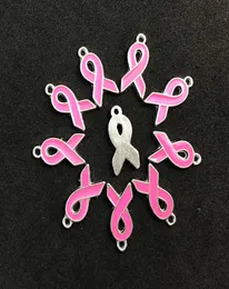selling 20ocslot Pink Cancer Breast Awareness Ribbon Dangle Charms With silver DIY Charms For Floating Lockets Pendant3391393