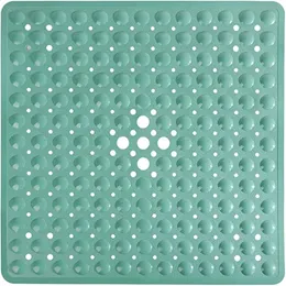 Square Bath Shower Tub Mat for Bathroom Non Slip Bathtub Mats with Suction Cups Drain Holes Machine Washable 53x53cm/ 21x21 Inch 240130