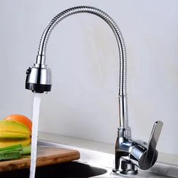 Rubinetti per lavandino del bagno Rubinetto miscelatore universale a freddo Rotazione a 360 ° Tubo flessibile pressurizzato in acciaio inossidabile Acqua per lavabo da cucina