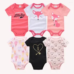 Rompers Kavkas Baby Girls Bodysuits 6 Pcs/lot Summer Cotton Clothes Short Sleeve Born Body Bebe 0-3 Months Infant Clothing