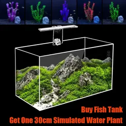 Acryl Ultra White Fish Aquatic Pets Tank Offenes Aquarium Light Table Top Kleines rechteckiges Wasserpflanzenschildkrötenbecken Maßgeschneidert 240124